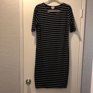 Black and white striped LulaRoe Julia dress